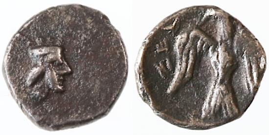 Judaea Yehud AR Half Gerah, Choice VF+, see notes, Circa. 350 - 330 B.C.E.