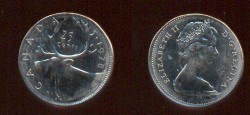 World Coins - Item #3501, EXTREMELY RARE HIGHLY COLLECTIBLE ERROR QUARTER FROM CANADIAN MINT, UNUSUAL PIECE 1978,