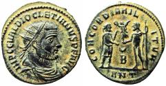 Ancient Coins - Diocletian, AE radiate fraction. Antioch, AD 296-297.B.C