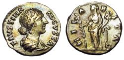 Ancient Coins - Faustina Junior. Augusta, AD 147-175. AR Denarius (18mm, 3.45 g, 7h). Rome mint.