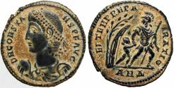 Ancient Coins - CONSTANS. 337-350 AD.  Lovely original red earthen patina and bold details . 