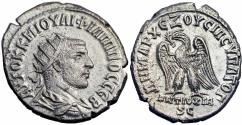 Ancient Coins - Philip I AR Tetradrachm of Antioch, Syria. AD 247.