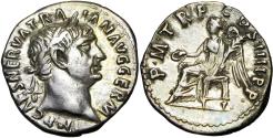 Ancient Coins - Trajan AR Denarius. Rome, AD 101-102. Good Very Fine.