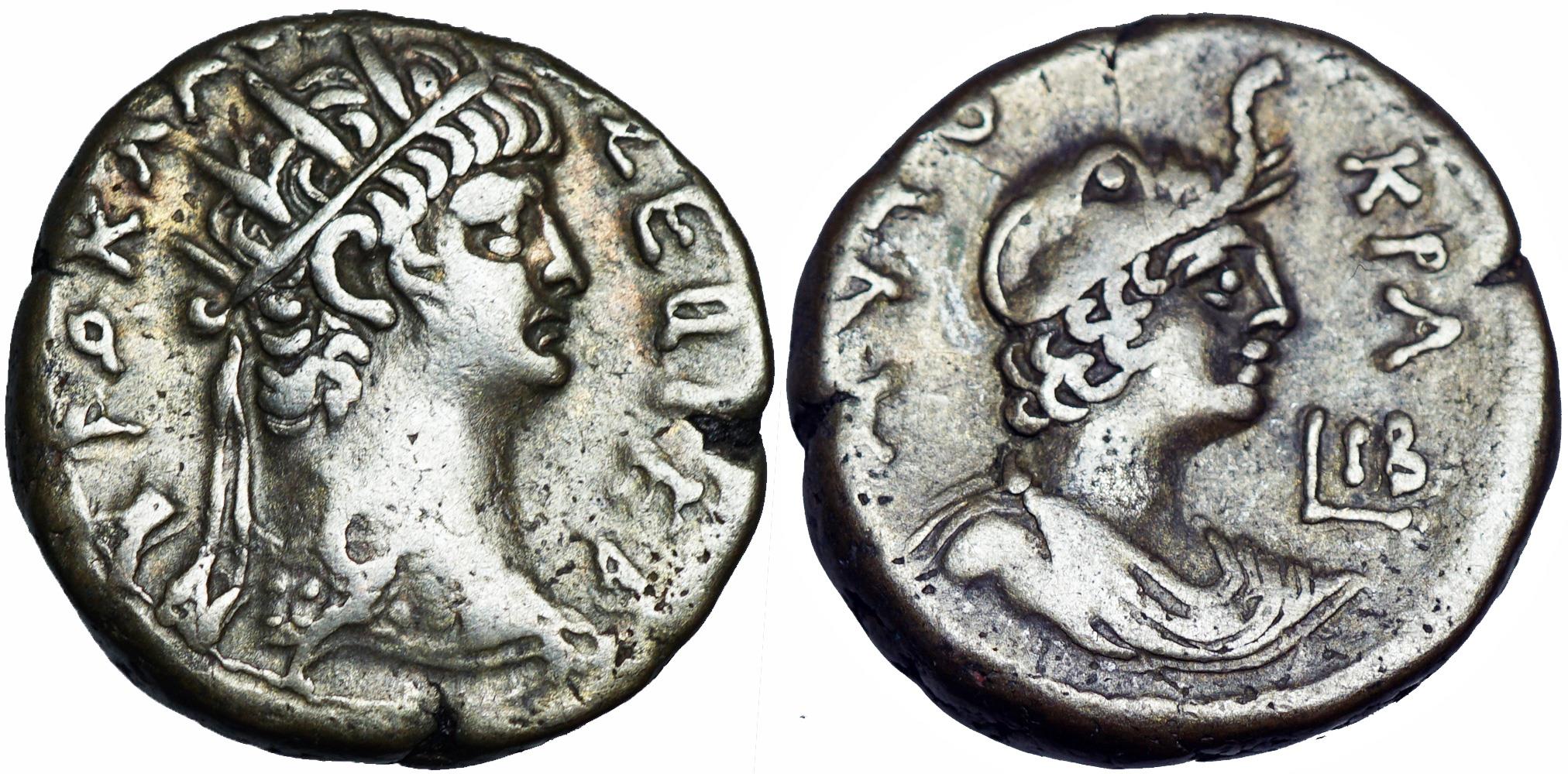 EGYPT, Alexandria. Nero. AD 5468. BI Tetradrachm. Roman Imperial Coins