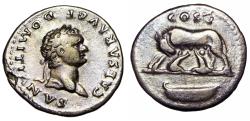 Ancient Coins - Domitian. As Caesar, AD 69-81. AR Denarius (18mm, 2.65g, 6h).