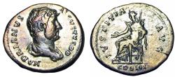 Ancient Coins - Hadrian AR Denarius. Rome, AD 129-130