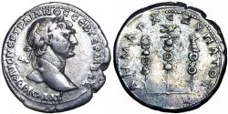 Ancient Coins - CAPPADOCIA, Caesarea(?). Trajan. AD 98-117. AR Tridrachm.
