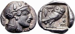 Ancient Coins - ATTICA, Athens. Circa 454-404 BC. AR Tetradrachm, Very Rare.