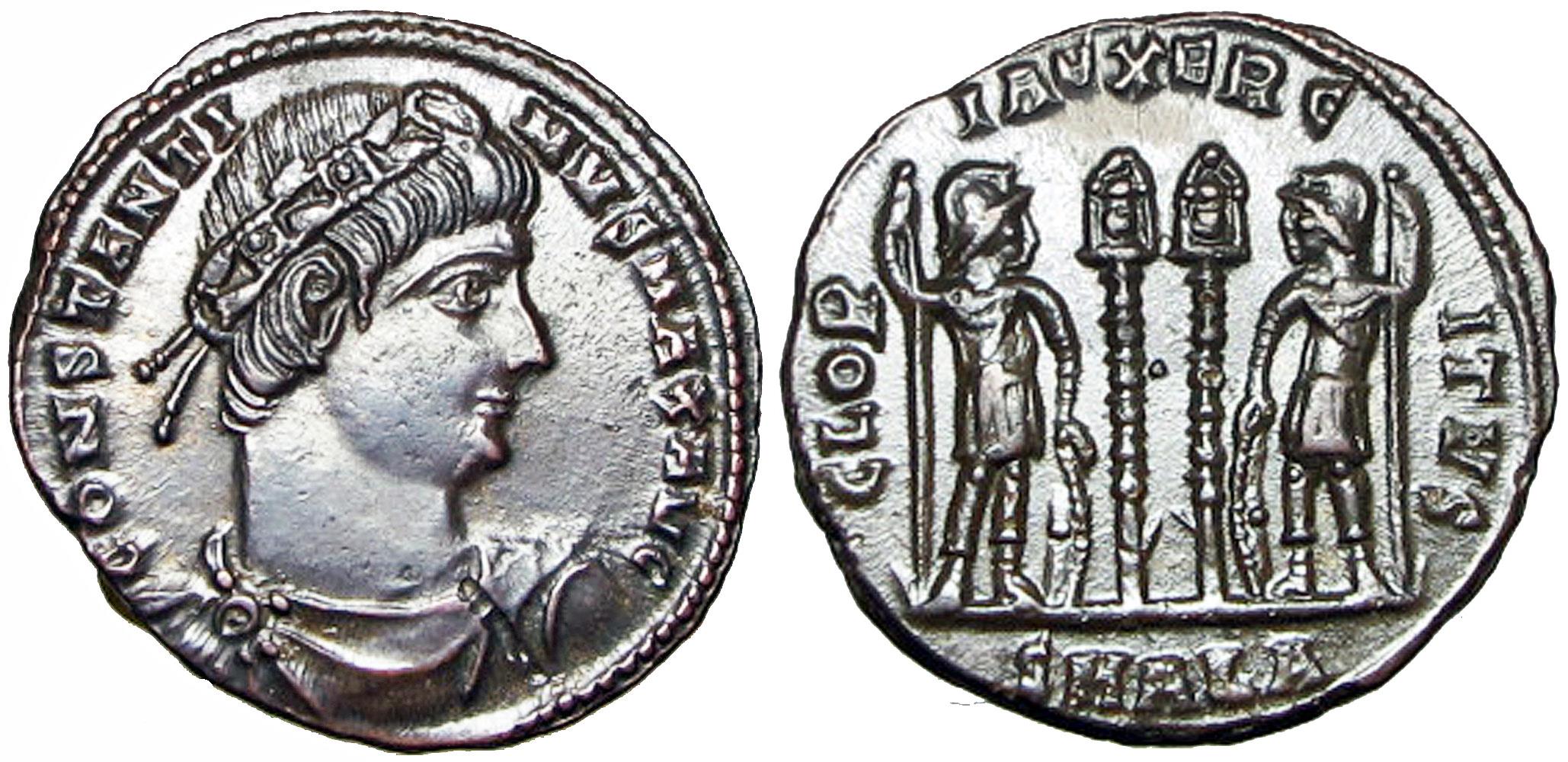 CONSTANTINE II. 337340 AD. Stunning details. Roman Imperial Coins