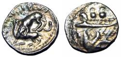 Ancient Coins - Phoenicia, Byblos, King Ozbaal. 1/8 Obol; Phoenicia, Byblos, King Ozbaal; 400-365 BC,