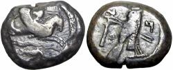 Ancient Coins - PHOENICIA, Tyre. Uncertain king. Circa 393-358 BC.  Unique .