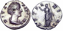 Ancient Coins - Diva Faustina Senior Denarius. (3.29gm)DIVA FAVSTINA