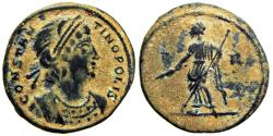 Ancient Coins - City Commemorative Æ 15mm. Struck under Constantius II and Constans. Rome, AD 348.