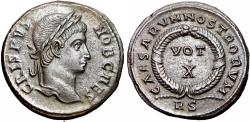 Ancient Coins - Crispus, as Caesar, Æ Nummus. Rome, AD 321.