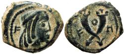 Ancient Coins - NABATAEA. Syllaeus and Aretas IV. 9-6 BC. Æ Quadrans
