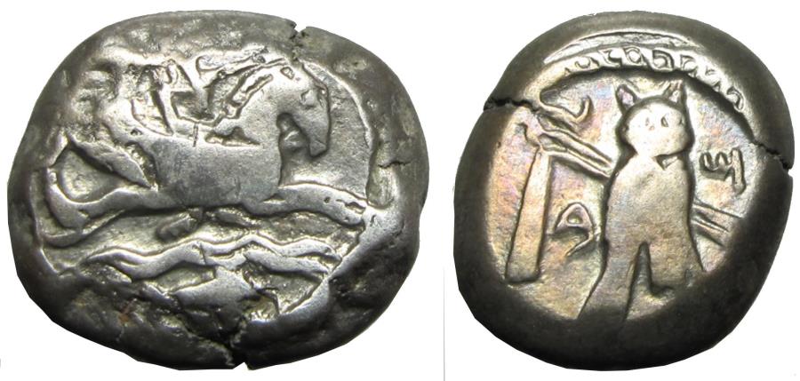 Ancient Coins - PHOENICIA, Tyre. Uncertain king. Circa 393-358 BC. unpublished.