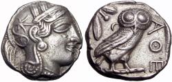 Ancient Coins - Attica, Athens AR Tetradrachm. Circa 454-404 BC.
