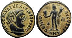 Ancient Coins - Galerius Æ Nummus. Antioch, AD 312.