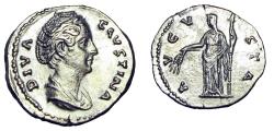 Ancient Coins - Diva Faustina Senior AR Denarius.