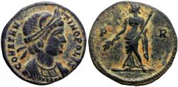 Ancient Coins - City Commemorative Æ 15mm. Struck under Constantius II and Constans. Rome, AD 348.