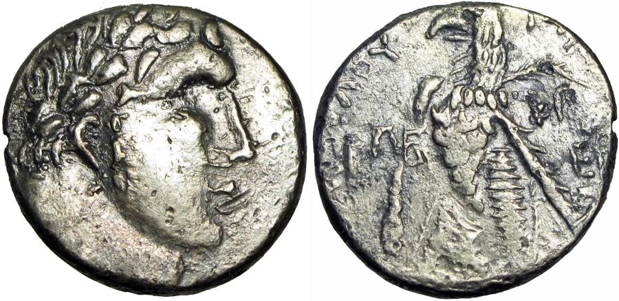 Ancient Coins - PHOENICIA, Tyre. 126/5 BC-AD 65/6. AR Shekel , very rere date.