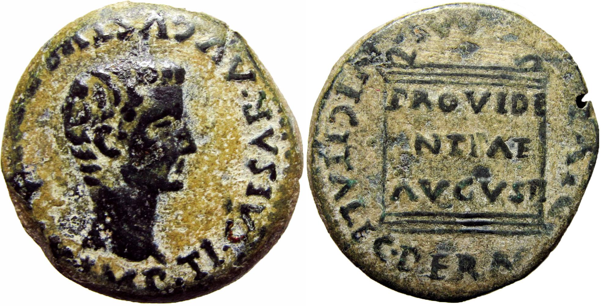 Tiberius Æ As of Italica, Spain. AD 14-37. | Roman Imperial Coins