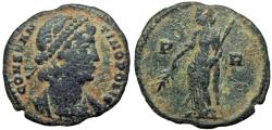 Ancient Coins - City Commemorative Æ 15mm. Struck under Constantius II and Constans. Rome, AD 348.