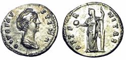 Ancient Coins - Diva FAUSTINA I AR Denarius. Struck under Antoninus Pius.