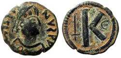 Ancient Coins - Barbaric imitation of Justin I & Justinian I. 527. Æ Half Follis (28mm, 10.21g, 12h).
