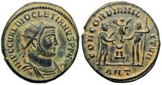 Ancient Coins - Diocletian, AE radiate fraction. Antioch, AD 296-297.