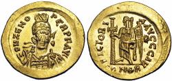 Ancient Coins - Pseudo-Imperial, Odovacar (Odoacer) AV Solidus. In the name of Zeno. Ravenna, AD 476-489.