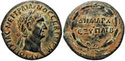 Ancient Coins - Trajan Æ As of Antioch, Syria. Rome mint, for circulation in Syria. AD 98-99.