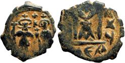 Ancient Coins - ARAB-BYZANTINE: Palestine, Two Standing Figures, ca. 636-645, Neapolis mint, very rare.
