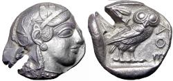 Ancient Coins - ATTICA, Athens. Circa 454-404 BC. AR Tetradrachm