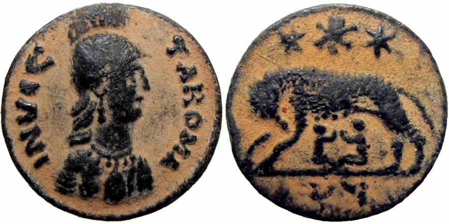 Ancient Coins - Ostrogoths, Athalaric Æ 20 Nummi. Municipal coinage of Rome, AD 526-534.