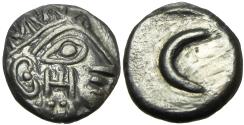 Ancient Coins - Northwest Arabia, Lihyan AR HemiDrachm. Imitating Athens, circa 2nd-1st century BC. Unique for Hemidrachm.