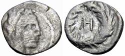 Ancient Coins - NABATAEA. Aretas IV. Circa 9/8 BC-AD 40. AR Quarter Sela. Extremely rae.