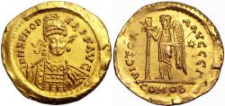 Ancient Coins - Pseudo-Imperial, Odovacar (Odoacer) AV Solidus. In the name of Zeno. Rome, AD 476-489.