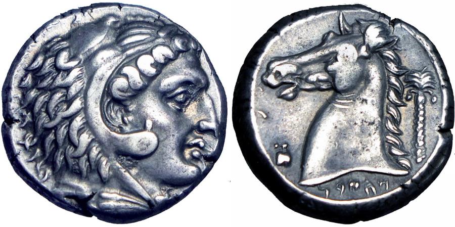 Sicily, Siculo-Punic, Entella AR Tetradrachm. c. 300-289. Toned