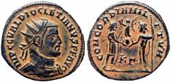 Ancient Coins - Diocletian. AE light radiate fraction. Cyzicus. 295-299 AD. 