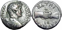 Ancient Coins - Hadrian BI Tetradrachm of Alexandria, Egypt. Year 12, AD 127/8.