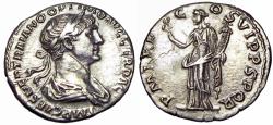 Ancient Coins - Trajan, (A.D. 98-117), silver denarius, issued 114-7, Rome mint.