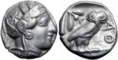 Ancient Coins - Egypt imitating Athens, AR Tetradrachm. Circa 454-404 BC.