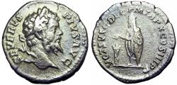 Ancient Coins - Septimus Severus Denarius. 202 AD.