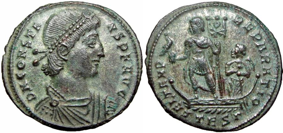 Constans Ad 337 350 Ae 22 5mm 4 75g Thessalonica Mint Roman Imperial Coins