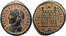 Ancient Coins - Crispus (Caesar, 316-326). Very rare Rome mint.