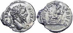 Ancient Coins - Septimius Severus AR Denarius. Rome, AD 202-210.