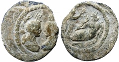 Ancient Coins - ANTINOUS PL TESSERA OF ALEXANDRIA, EGYPT. AD 117-138. , FAVORITE OF HADRIAN (DIED AD 130). Extremely rare .