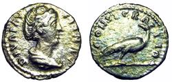 Ancient Coins - Diva Faustina I, AR Denarius. Died 141 AD,