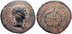 Ancient Coins - Trajan. AD 98-117. Æ As, Stunning for the type .